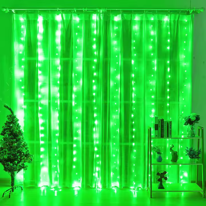 3M LED Cortina Guirnalda De Luces Con Control Remoto Decoración De Año Nuevo Navidad Fiesta Boda Autocortable Impermeable - 1