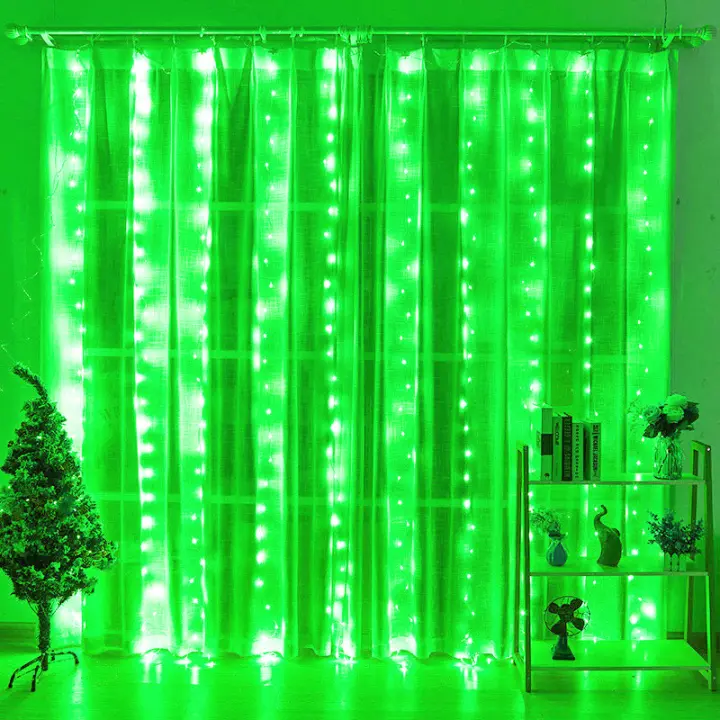 3M LED Cortina Guirnalda De Luces Con Control Remoto Decoración De Año Nuevo Navidad Fiesta Boda Autocortable Impermeable - 1