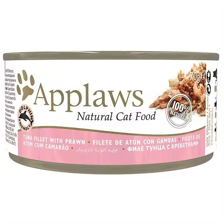 Applaws Lata Gatos Adultos Atún y Gambas  Comida húmeda en lata para gatosadultos de Applaws - 1