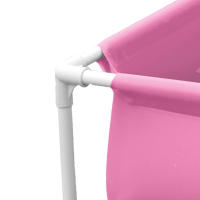 Piscina desmontable pequeña INTEX color rosa, medidas 122x122x30cm, forma cuadrada, incluye tapón para desagüe y parche de reparación, capacidad de 342L - details 4