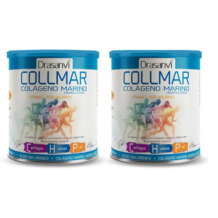 Drasanvi Pack 2 Colágeno Marino Hidrolizado - Cartílagos, Huesos, Piel, Ácido Hialurónico, Vitamina C - Complemento Alimenticio para la Formación de Colágeno - 1