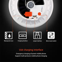 Linterna De Camping Potente Recargable 6000mAh Con LED Luz De Tenda Portátil Con Batería Integrada Y Carga Solar - details 9