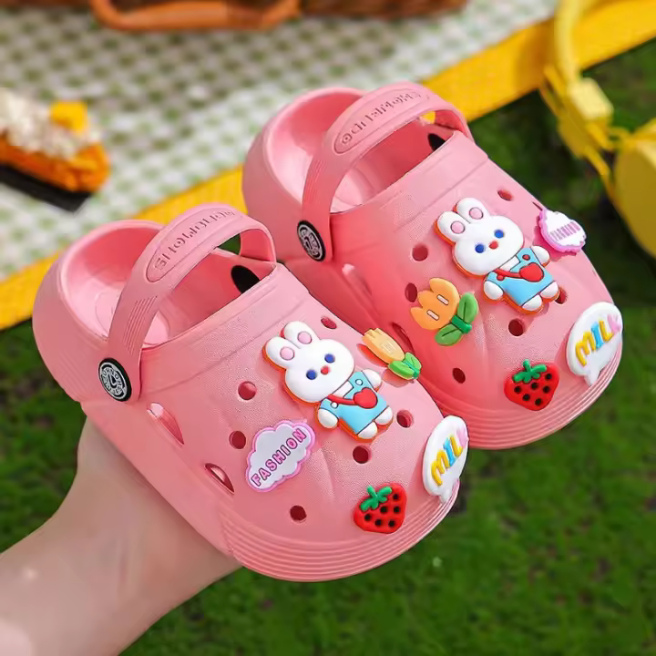 Sandalias Para Niños Verano 2024 Zapatos De Niños Antideslizantes Diseño Cartoon DIY Holes Para Niños Y Niñas Playa Suave - 1