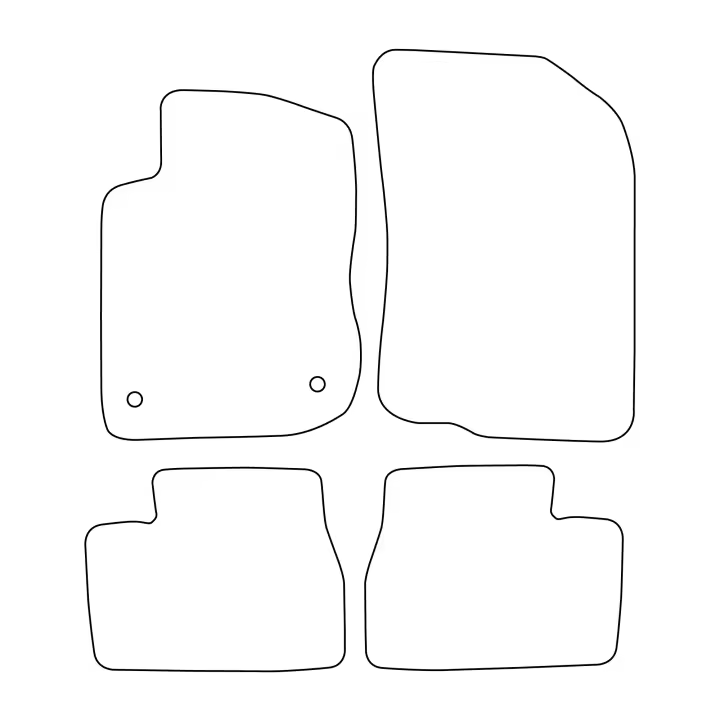 Juego de alfombrillas de terciopelo para Peugeot 208 I 2012-2019 - acabado negro - 1