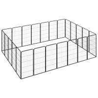 vidaXL Jaula Perros Acero Recubierto Polvo Negro Puerta Cachorro Dimensiones 50x50x100cm (4 paneles),  150x50x100cm (8 paneles),  200x100x100cm (12 paneles) y mas - details 3