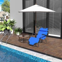 Outsunny Tumbona Reclinable y Plegable con Respaldo Ajustable Reposabrazos Almohada y Reposapiés para Jardín Terraza Carga 136 kg 118x60x80 cm - details 1