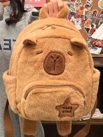 Mochila Estudiantina Capibara De Peluche Grande Y Multifuncional Para Hombres Y Mujeres Bolsa De Felpa Casual Con Gran Capacidad - details 4