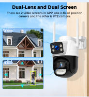 Cámara De Seguridad IP Hiseeu Wifi Con Lente Dual 4X Zoom Digital AI Detecta Humanos ONVIF Pantalla Completa 4K 8MP Exterior PTZ - details 4