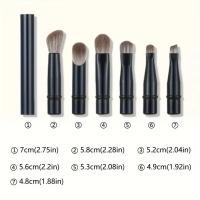 Set De 6 Mini Brochas De Maquillaje Portátiles Con Estuche Retráctiles Para Base Rubor Corrector Brochas De Maquillaje Compacto - details 4