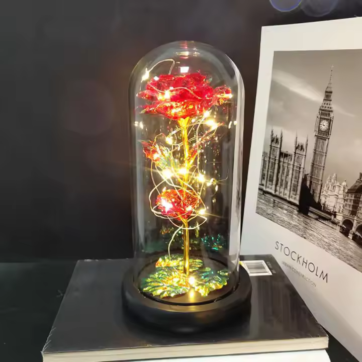 Regalo De Día De San Valentín Para Novia Rosa LED Eterna Decoración Luminosa Para Bodas Y Hogar Creativo Regalo Para Madre - 1
