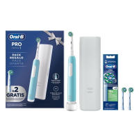 Cepillo de Dientes Eléctrico Oral-B Pro 1 Azul Turquesa, Pack Regalo Funda de Viaje y con 2 Cabezales Cross Action de Recambio. Sensor de presión encías. - details 1
