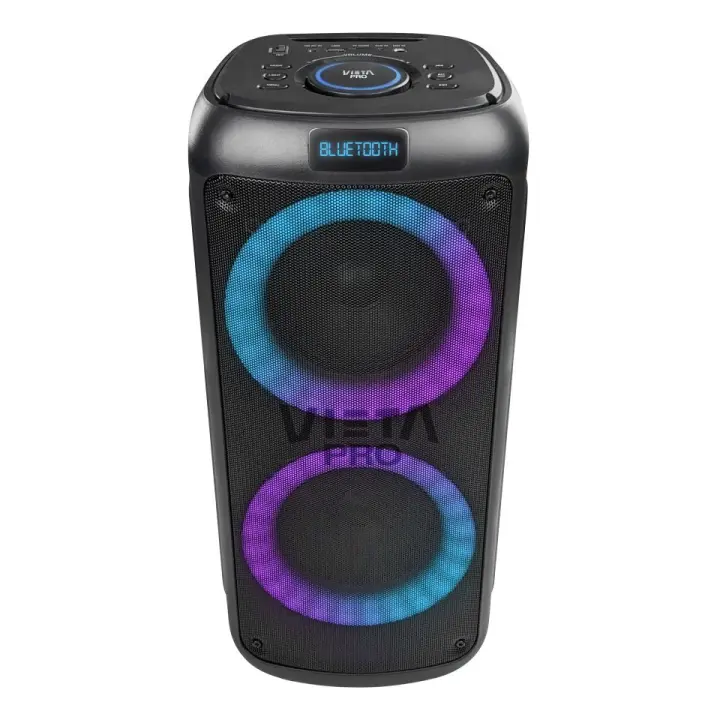 Vieta Pro Altavoz High-Watts Party 2, Bluetooth con True Wireless, 100 W, Reproductor USB, LED RGB, Entrada de micrófono, Entrada Auxiliar, batería de 9 Horas - 1