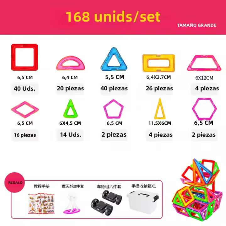 Juguetes Magnéticos De Construcción DIY Para Niños Set De Diseñador Grande 30-168PCS Bloques De Construcción Mágicos Regalos Para Cumpleaños - 1