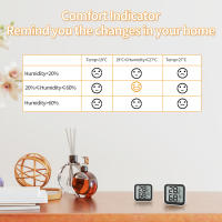 NOKLEAD Mini Higrómetro Monitor Termómetro Medidor De Humedad Con Icono De Cara Indicador De Comodidad Para Interiores ℃/℉ Switch Para Hogar Y Oficina - details 1