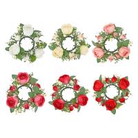 Anillo De Vela Para Coronas Artificiales De Flores Verdeza Rosa Decoración Para Sala De Estar Puerta Mesa Pascua - details 0