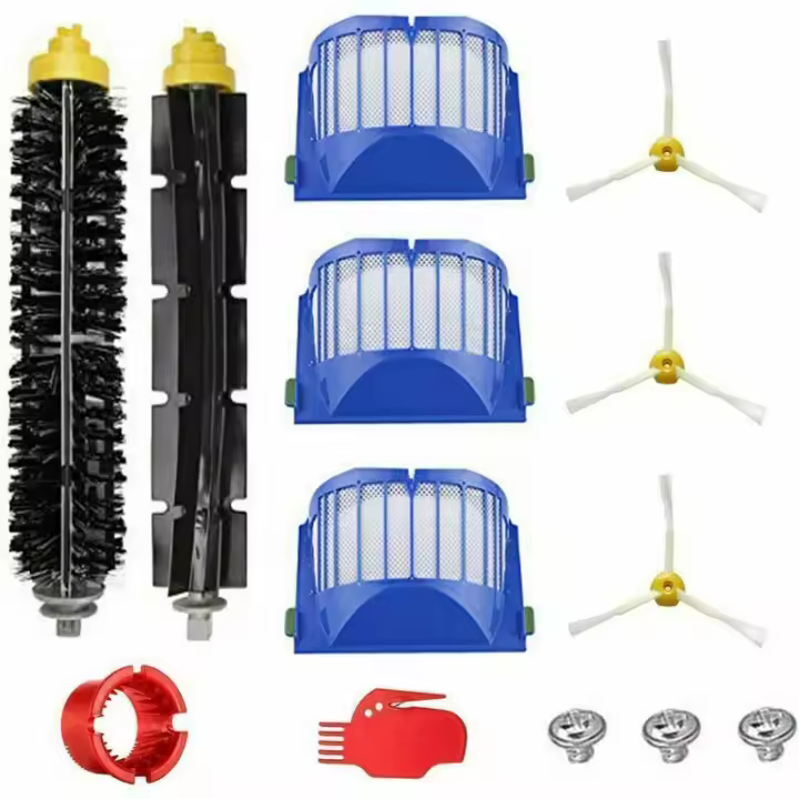 Kit de accesorios de repuesto para aspiradoras Roomba series 600, 610, 620 y 650: incluye 3 filtros, 3 Laterales, 1 - 1