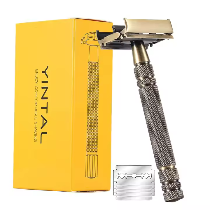 Afeitadora Manual Clásica De Doble Cara Para Hombres YINTAL Mango Largo Seguridad Cuchilla Reemplazable Afeitado Cuchilla De Seguridad - 1