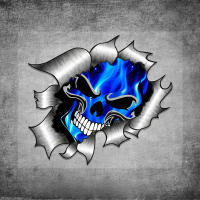 Pegatinas De Coche 3D Azules Con Calavera Para Body Auto Ventanas Parachoques Maletero Adornos Accesorios Impermeables Para Motocicleta - details 2