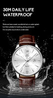 Reloj De Negocios Lujo Para Hombre OLEVS Con Correa De Cuero Resistente Al Agua Y a La Choque Movimiento Cuarzo Display Numeral Romano Estilo Casual - details 7
