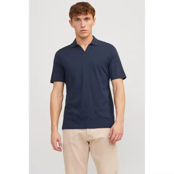 JACK & JONES Polo liso para hombre | 12246712 Crockery - 1