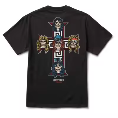 Camiseta Primitive x Guns and Roses Cross Tee Negra Black TSPRICROSS-BLA - 1