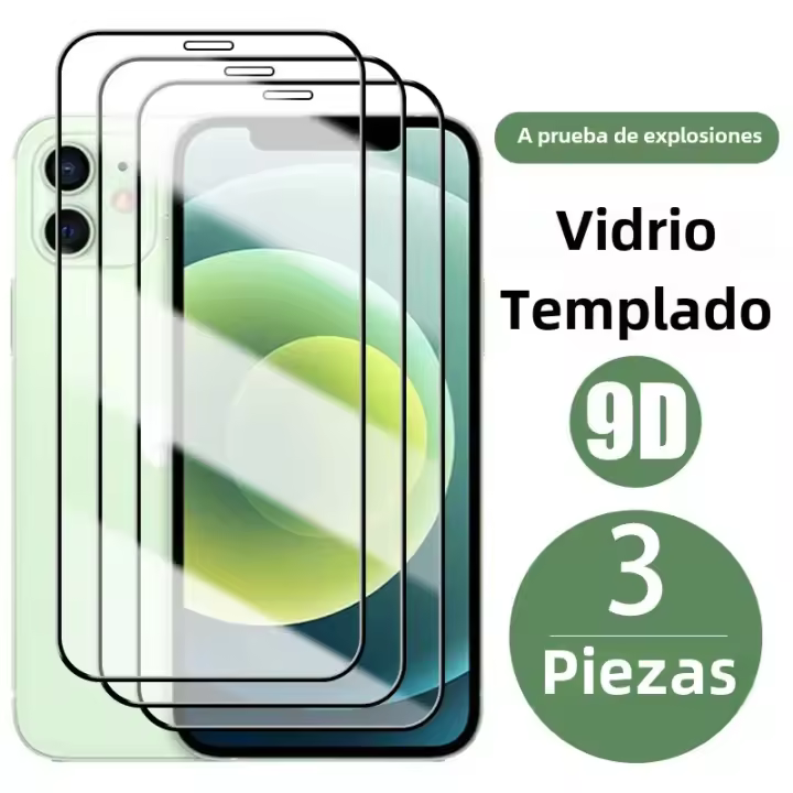 3PCS Protector De Pantalla De Vidrio Templado Para iPhone 14 13 12 11 pro Max Mini XR X XS Max SE 2020 2022 7 8 6 6S Compatible Con Varias Versiones De iPhone - 1