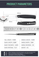 Cuchillo De Sobrevivencia SANRENMU Nueva 311L 12C27 Acero G10 Herramienta Táctica Para Camping Y Caza Plegable De Bolsillo EDC - details 1