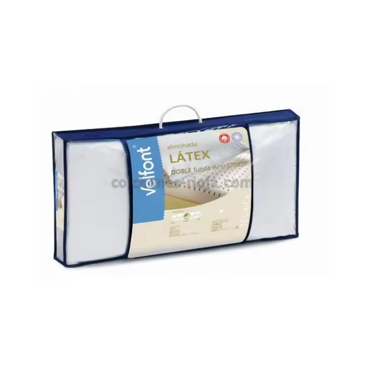 Almohada de látex Velfont 100% - tejido funda 99% microfibra 1% carbono - tejido interior 100% algodón - 1