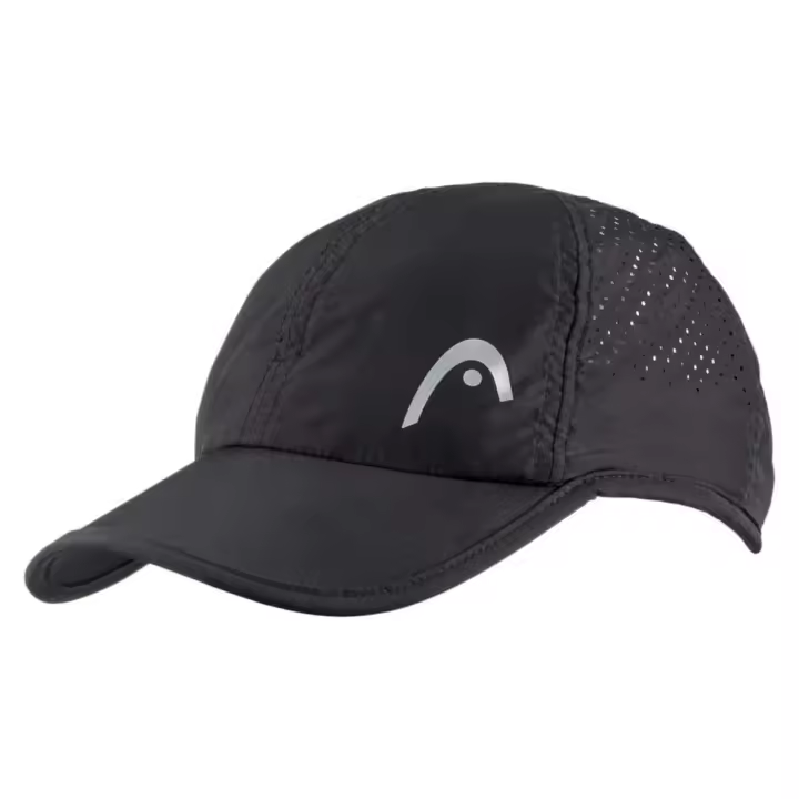 Head Gorra Pro Player Negro Plata. Nuevo modelo 2024 100% poliester secado rápido - 1