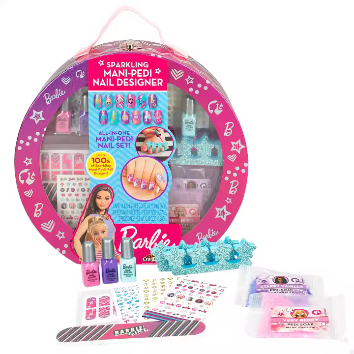Barbie - Estuche manicura y pedicura para niñas con accesorios - 1