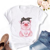 Camiseta De Mujer Con Estampado De Leopardo Y Pato Moda Harajuku Coreana Kawaii Tops Casual Manga Corta Cuello Redondo Algodón - details 12