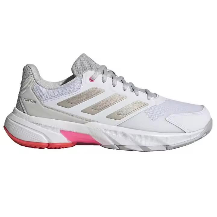 Zapatillas Adidas CourtJam Control 3 Blanco Plata Rojo Mujer - 1