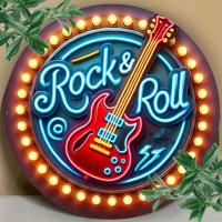Ilumina Tu Espacio Con Un Signo Neón De Rock Roll 2D Decoración Musical Para Bar Club O Café Artwork De Pared En Aluminio - details 0