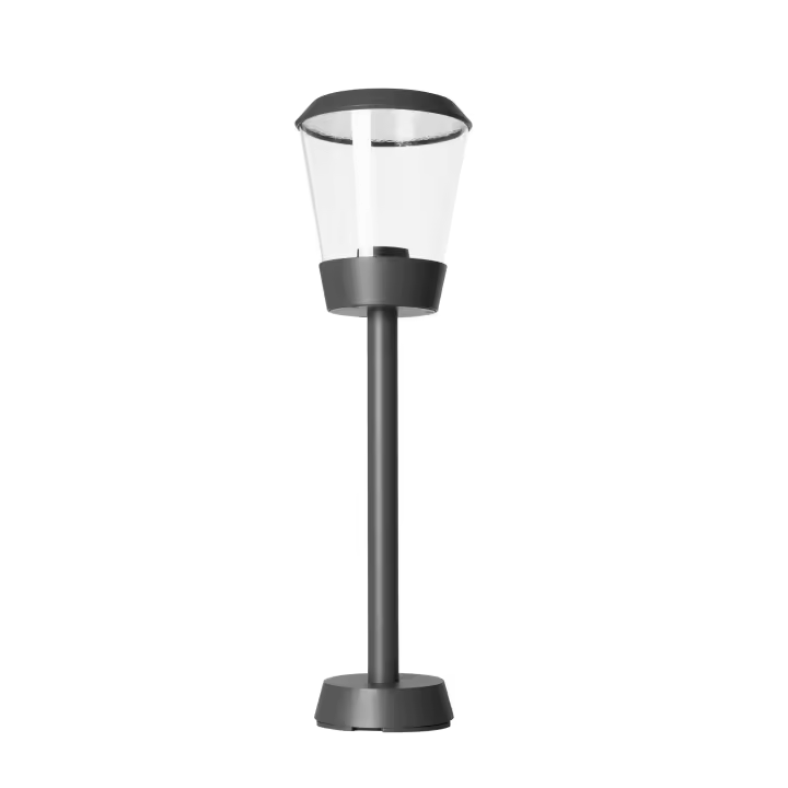 FORLIGHT Elaine - Baliza de Jardín de 1m para Bombilla E27 con IP54 para Exterior de Color Gris Urbano - 1