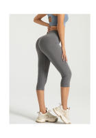 Pantalones deportivos de tres puntos color melocotón, medias deportivas elásticas de cintura alta para levantamiento de cadera, yoga, melocotón y cadera - details 9