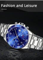 Reloj De Pulsera De Moda NOTIONR Para Hombre Deportivo Con Calendario Lujo Acero Inoxidable Cuarzo Relajado Luminoso Casual - details 3