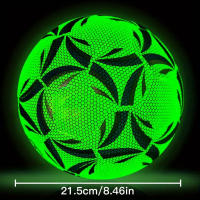 Balón De Fútbol LED Reflectante Para Entrenamiento Adulto Tamaño 5 Verde PVC Luminoso Y Fluorescente - details 0
