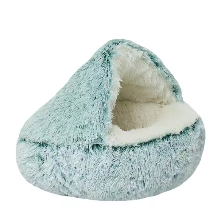 Nido De Donut Suave Y Cálido Para Perros Y Gatos 2 En 1 Con Base Antideslizante Y Espuma Cómoda Capa De Plush Para Mascotas Pequeñas - 1
