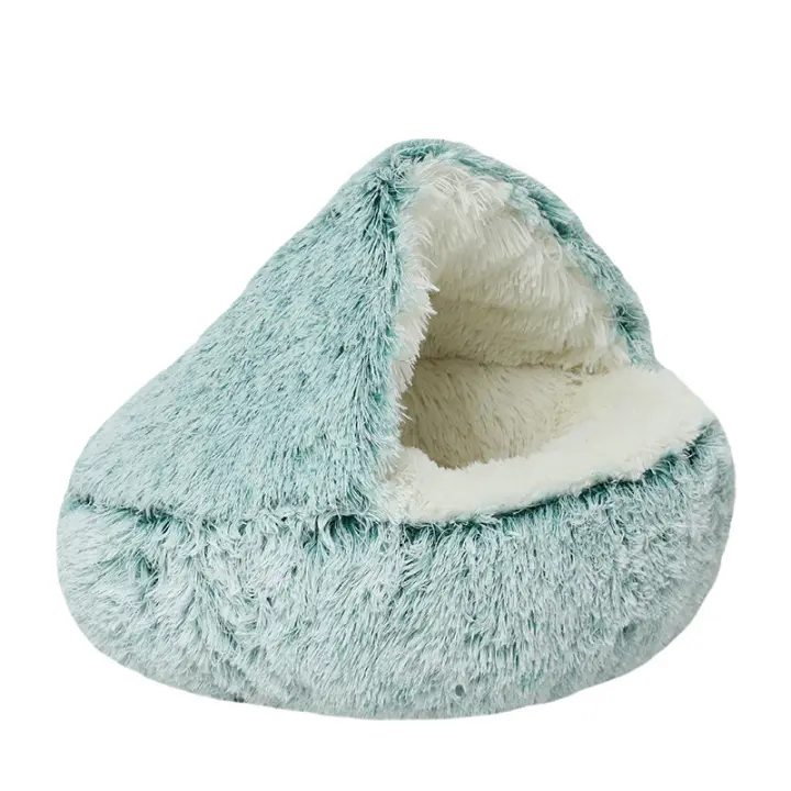 Nido De Donut Suave Y Cálido Para Perros Y Gatos 2 En 1 Con Base Antideslizante Y Espuma Cómoda Capa De Plush Para Mascotas Pequeñas - 1