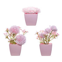 Set De 3 Plantas Miniatura En Macetas Simuladas Para Decoración De Hogares Restaurante Mesas Ventanas Y Estantes Material Plástico Estilo Bonsái - details 12