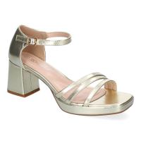 PuntoSalao Sandalias doradas de tacón comodo para fiesta mujer WXL821 - details 1