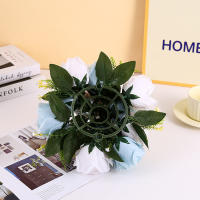 Bola De Flores Artificiales 1PC Base De Plástico Verde Tela De Seda Para Centros De Mesa De Bodas Decoraciones De Fiesta - details 4