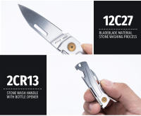Cuchillo Plegable SANRENMU 431S Mini EDC Portátil Cuchillo De Bolsillo Con Abrigo De Botella Y Llavero Hoja De Acero Inoxidable 12C27 - details 4