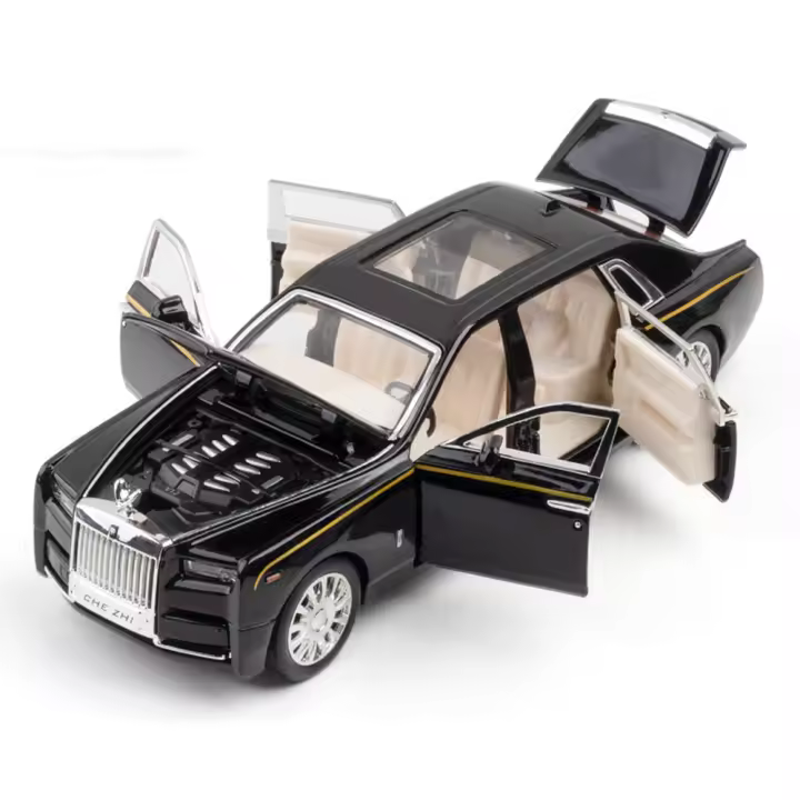 Modelo De Coche Rolls-Royce Phantom 1:32 En Escala Con 6 Puertas Abreables Y Función Retroceso Para Niños Colección De Juguetes De Metal Duraderos Con Luz Y Sonido Regalo Para Niños Mayores De 4 Años - 1