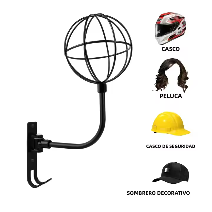 Soporte De Pared Para Casco De Motocicleta Y Bicicleta 180° Gancho Para Ropa Chaqueta Gorra Bolso Gorro Y Llaves Estante De Exhibición - 1