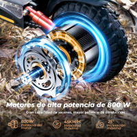 Patinete Eléctrico iScooter iX4 800W 10" con APP 48V 15 Ah Batería Máxima Alcance 45 Km Potente para Adultos - details 5