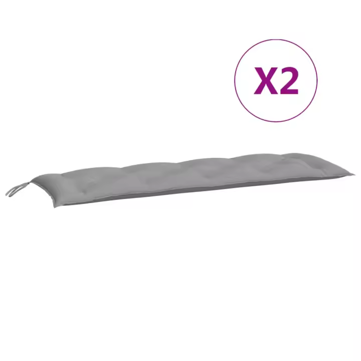 vidaXL Cojines banco jardín 2 uds tela Oxford 150x50x7 cm Color Antracita,  Gris,  Beige y mas Cojín Decorativo de Asiento Cojines de muebles de salon - 1