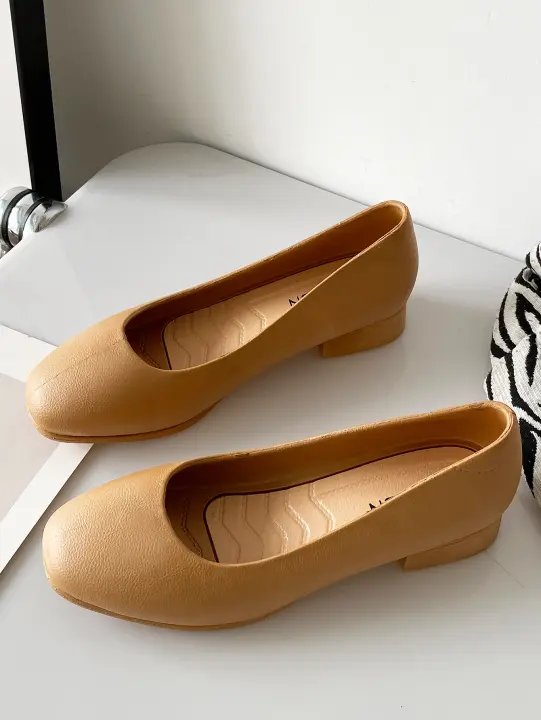 Sandalias De PVC Para Mujer Verano Color Sólido Casual Diario Moda Tacón Bajo Sandalias Con Suela De PVC Adecuadas Para Ocasiones Casuales - 1