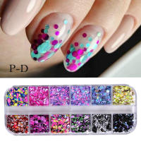 Polvo De Uñas Plateado Y Plateado Con Brillo 3D De 12 Celdas Decoración De Uñas Brillante Con Brillo Holográfico Accesorios Para Manicura - details 8