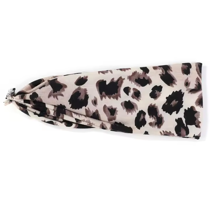 Diadema Deportiva De Moda Para Mujer Con Patrón De Serpiente Y Leopardo Scrunchies Color Sólido Postparto Algodón Casual - 1